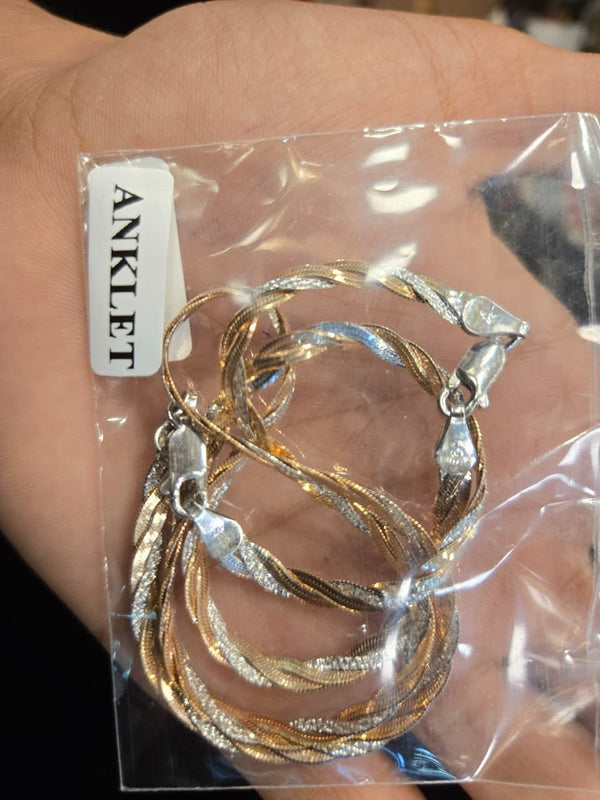 Silver and Gold tone anklet